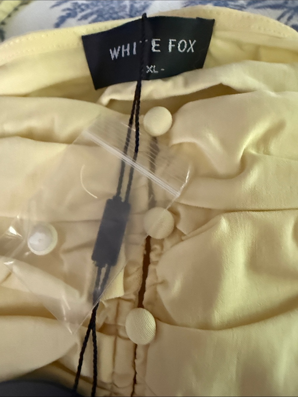 White Fox Boutique Yellow cotton blend Button-Front Camisole